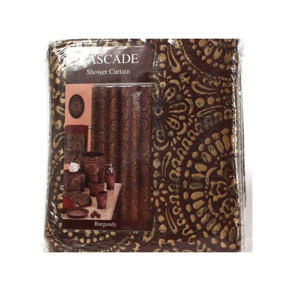 Popular Bath Cascade Burgundy Shower Curtain 72" X 72" 100% Polyester NEW!